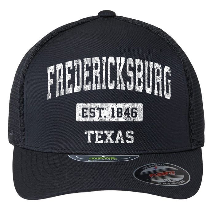 Fredericksburg Texas Tx Vintage Sports Established Flexfit Unipanel Trucker Cap