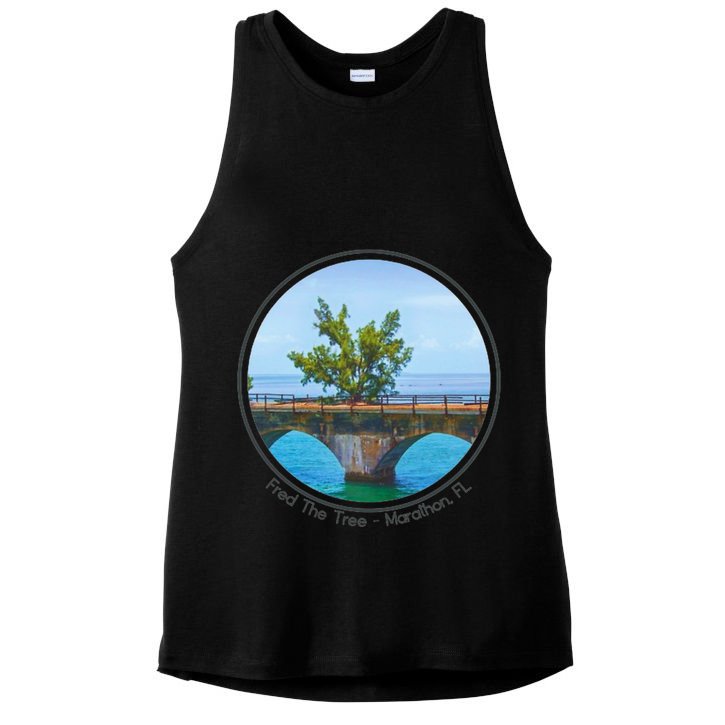 Fred The Tree Marathon Fl 7 Mile Bridge Tree Of Hope Ladies PosiCharge Tri-Blend Wicking Tank