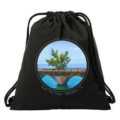 Fred The Tree Marathon Fl 7 Mile Bridge Tree Of Hope Drawstring Bag