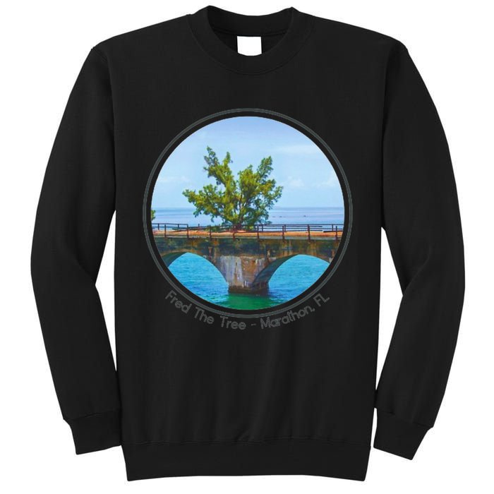 Fred The Tree Marathon Fl 7 Mile Bridge Tree Of Hope Tall Sweatshirt