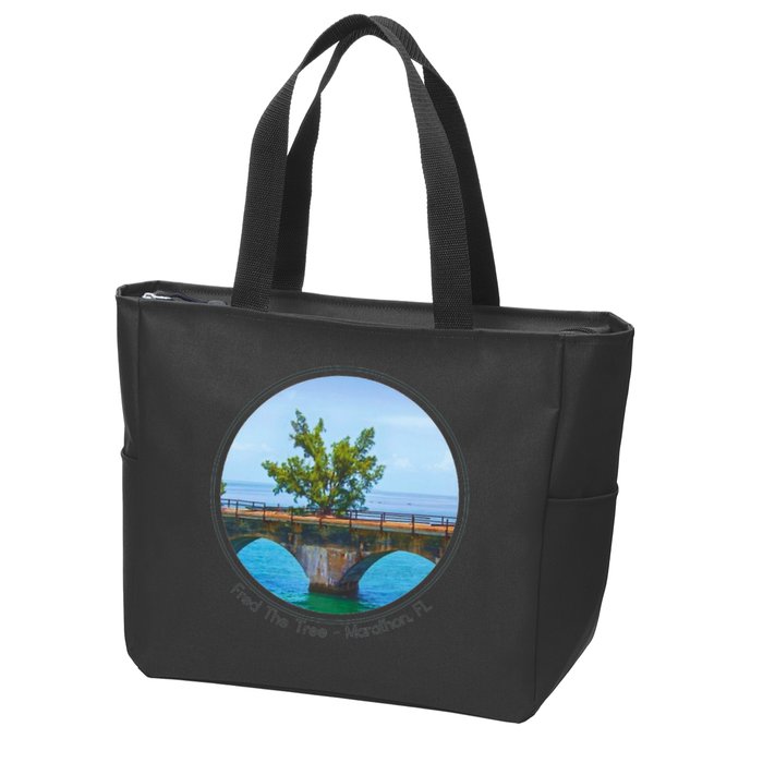 Fred The Tree Marathon Fl 7 Mile Bridge Tree Of Hope Zip Tote Bag