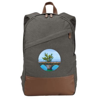 Fred The Tree Marathon Fl 7 Mile Bridge Tree Of Hope Cotton Canvas Backpack
