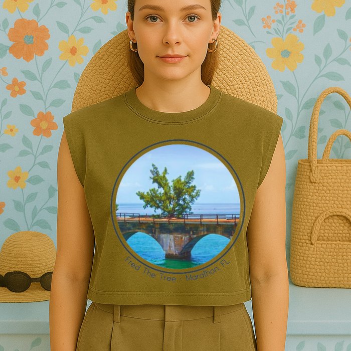 Fred The Tree Marathon Fl 7 Mile Bridge Tree Of Hope Garment-Dyed Women's Muscle Tee