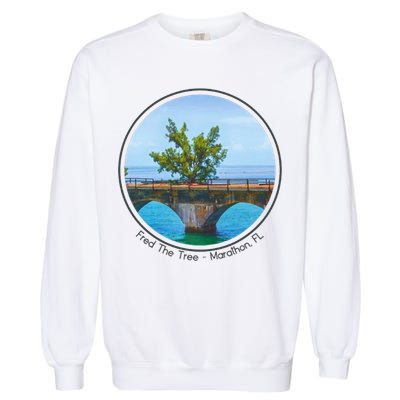 Fred The Tree Marathon Fl 7 Mile Bridge Tree Of Hope Garment-Dyed Sweatshirt