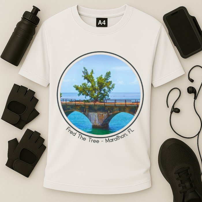 Fred The Tree Marathon Fl 7 Mile Bridge Tree Of Hope Performance Shirt