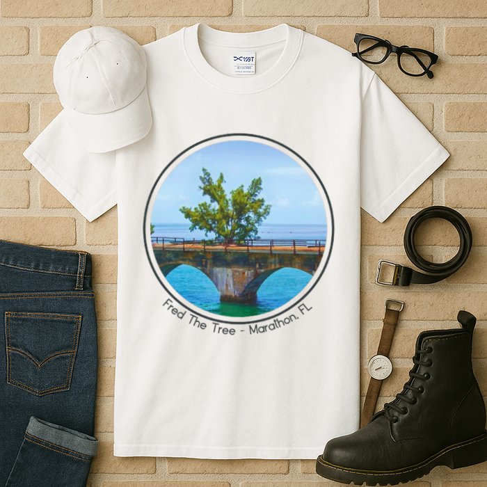 Fred The Tree Marathon Fl 7 Mile Bridge Tree Of Hope Tall T-Shirt