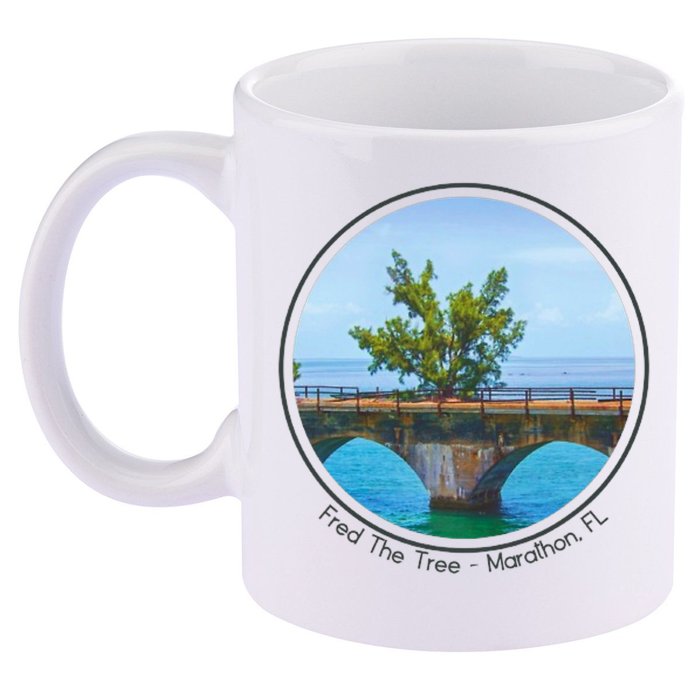 Fred The Tree Marathon Fl 7 Mile Bridge Tree Of Hope 11oz C Handle Ceramic Mug
