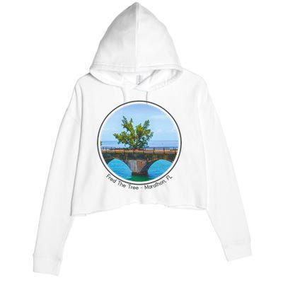 Fred The Tree Marathon Fl 7 Mile Bridge Tree Of Hope Crop Fleece Hoodie