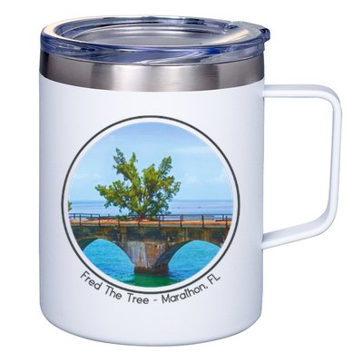 Fred The Tree Marathon Fl 7 Mile Bridge Tree Of Hope 12oz Stainless Steel Coffee Mug