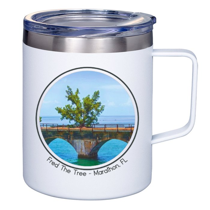 Fred The Tree Marathon Fl 7 Mile Bridge Tree Of Hope 12oz Stainless Steel Coffee Mug