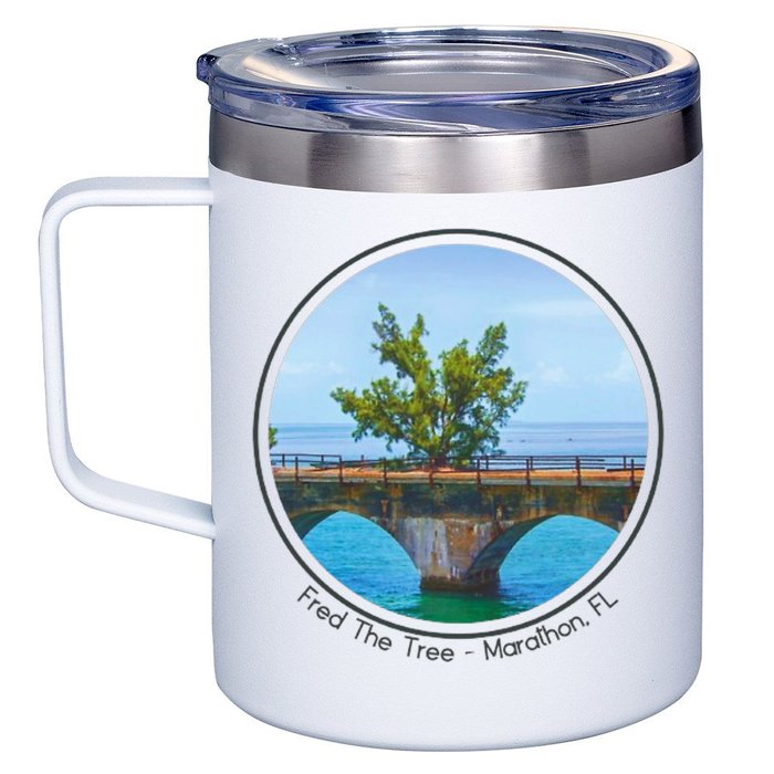 Fred The Tree Marathon Fl 7 Mile Bridge Tree Of Hope 12oz Stainless Steel Coffee Mug