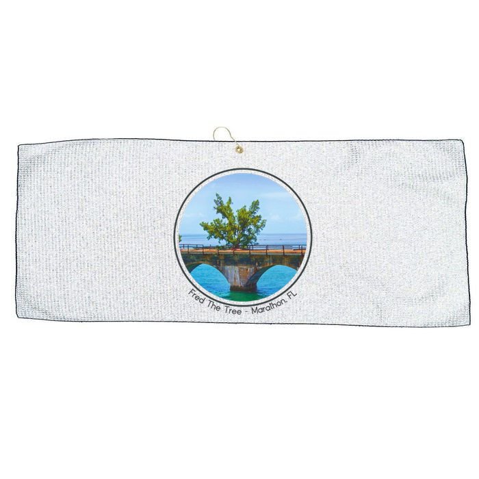 Fred The Tree Marathon Fl 7 Mile Bridge Tree Of Hope Large Microfiber Waffle Golf Towel