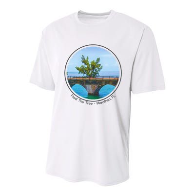 Fred The Tree Marathon Fl 7 Mile Bridge Tree Of Hope Youth Performance Sprint T-Shirt