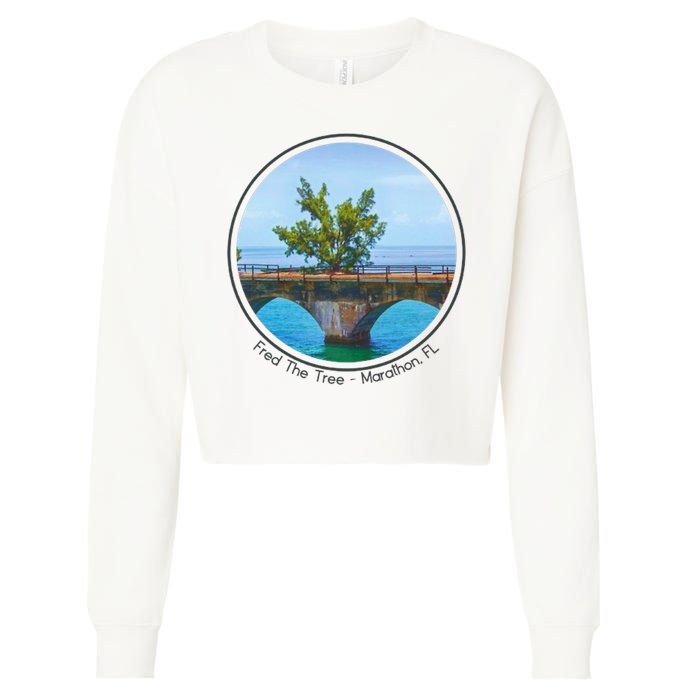 Fred The Tree Marathon Fl 7 Mile Bridge Tree Of Hope Cropped Pullover Crew