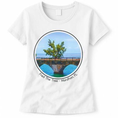 Fred The Tree Marathon Fl 7 Mile Bridge Tree Of Hope Womens T-Shirt