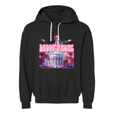 Funny Trump Take America Back DaddyS Home Trump Pink 2024 Garment-Dyed Fleece Hoodie