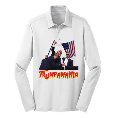 Funny Trump Trumpamania Trump Wrestling Meme Fake News Trumpamania Silk Touch Performance Long Sleeve Polo