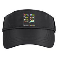 First Teach Then Beach I Am Earning A Summer Break Teacher Adult Drive Performance Visor