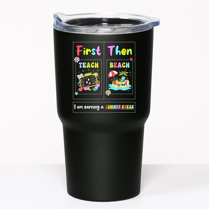 First Teach Then Beach I Am Earning A Summer Break Teacher Tumbler
