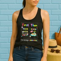 First Teach Then Beach I Am Earning A Summer Break Teacher Womens Tank Top