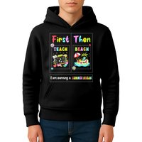 First Teach Then Beach I Am Earning A Summer Break Teacher Kids Hoodie