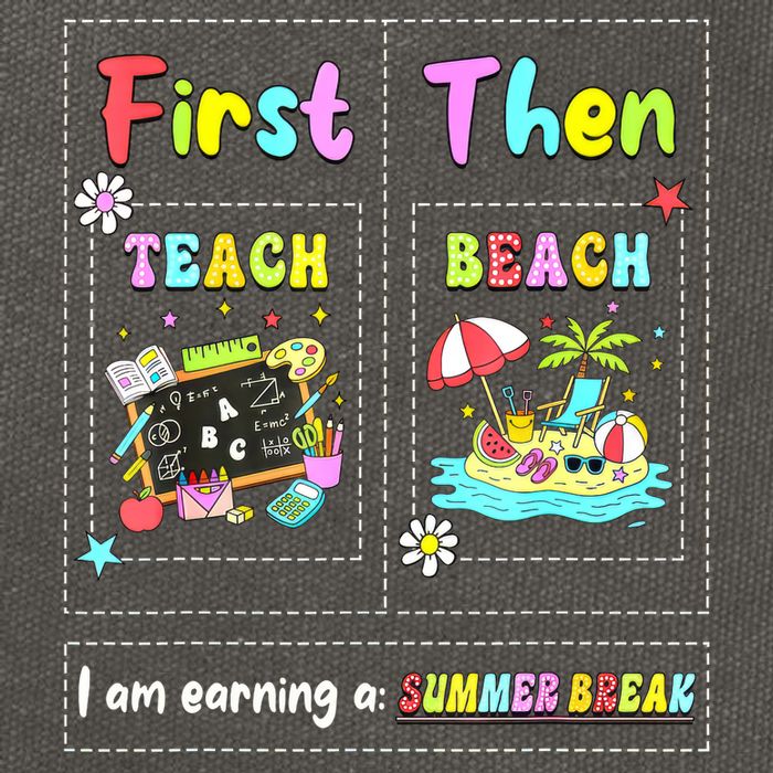 First Teach Then Beach I Am Earning A Summer Break Teacher Cotton Canvas Backpack