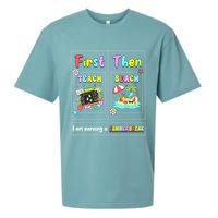 First Teach Then Beach I Am Earning A Summer Break Teacher Sueded Cloud Jersey T-Shirt