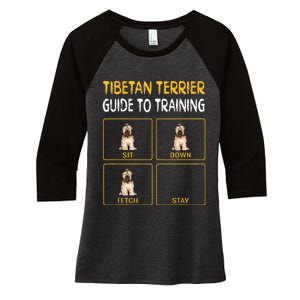 Funny Tibetan Terrier Guide To Training Dog Obedience Women's Tri-Blend 3/4-Sleeve Raglan Shirt