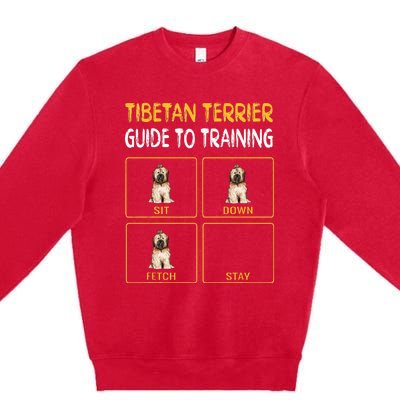 Funny Tibetan Terrier Guide To Training Dog Obedience Premium Crewneck Sweatshirt