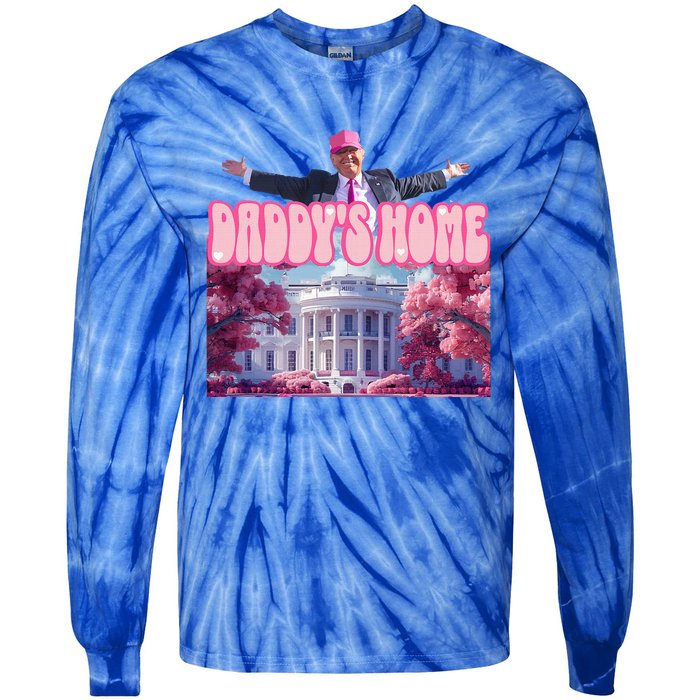 Funny Trump Take America Back DaddyS Home Trump Pink Tie-Dye Long Sleeve Shirt