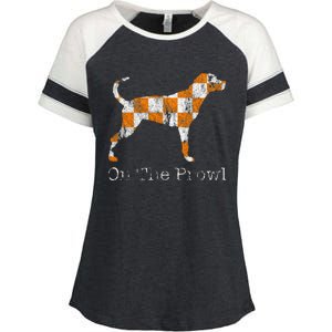 Funny Tennessee Tn Hound On The Prowl Vol Dog Knoxville Fan Game Gift Enza Ladies Jersey Colorblock Tee