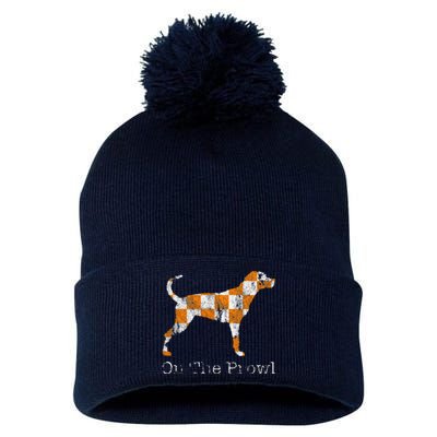 Funny Tennessee Tn Hound On The Prowl Vol Dog Knoxville Fan Game Gift Pom Pom 12in Knit Beanie