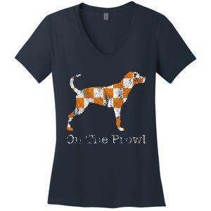 Funny Tennessee Tn Hound On The Prowl Vol Dog Knoxville Fan Game Gift Women's V-Neck T-Shirt