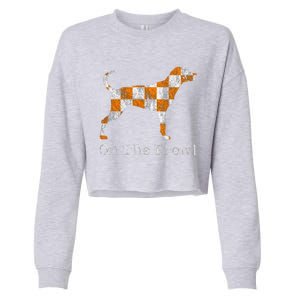 Funny Tennessee Tn Hound On The Prowl Vol Dog Knoxville Fan Game Gift Cropped Pullover Crew