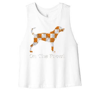 Funny Tennessee Tn Hound On The Prowl Vol Dog Knoxville Fan Game Gift Women's Racerback Cropped Tank