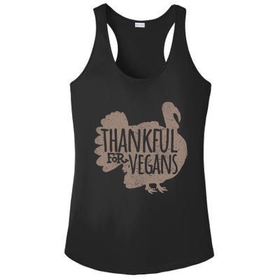 Funny Turkey Thankful For Vegans Vegan Vegetarian Vegetables Gift Ladies PosiCharge Competitor Racerback Tank