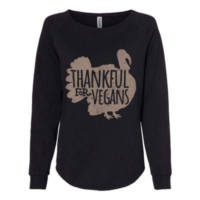 Funny Turkey Thankful For Vegans Vegan Vegetarian Vegetables Gift Womens California Wash Sweatshirt