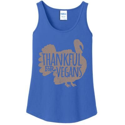 Funny Turkey Thankful For Vegans Vegan Vegetarian Vegetables Gift Ladies Essential Tank