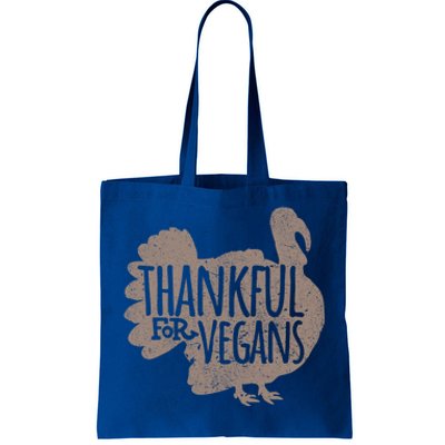 Funny Turkey Thankful For Vegans Vegan Vegetarian Vegetables Gift Tote Bag