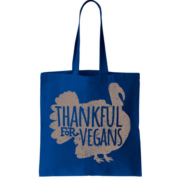 Funny Turkey Thankful For Vegans Vegan Vegetarian Vegetables Gift Tote Bag