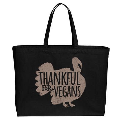 Funny Turkey Thankful For Vegans Vegan Vegetarian Vegetables Gift Cotton Canvas Jumbo Tote