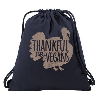 Funny Turkey Thankful For Vegans Vegan Vegetarian Vegetables Gift Drawstring Bag