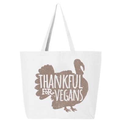 Funny Turkey Thankful For Vegans Vegan Vegetarian Vegetables Gift 25L Jumbo Tote