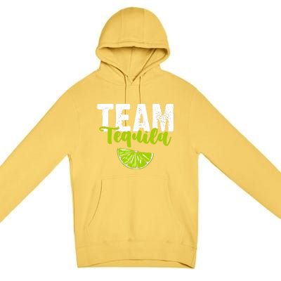 Funny Team Tequila With Green Lime Salt Group Costume Gift Premium Pullover Hoodie