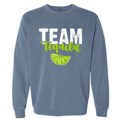 Funny Team Tequila With Green Lime Salt Group Costume Gift Garment-Dyed Sweatshirt