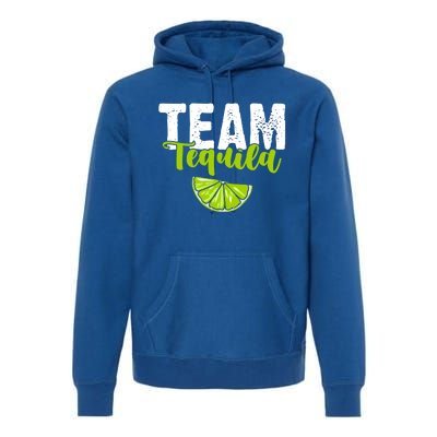 Funny Team Tequila With Green Lime Salt Group Costume Gift Premium Hoodie