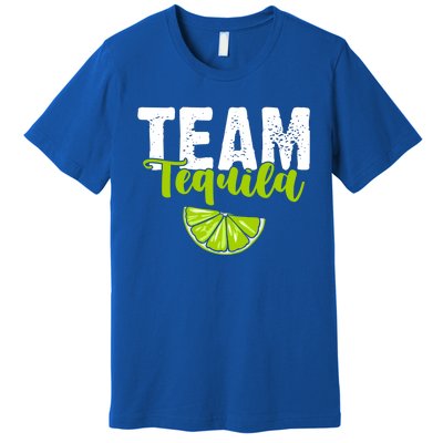 Funny Team Tequila With Green Lime Salt Group Costume Gift Premium T-Shirt