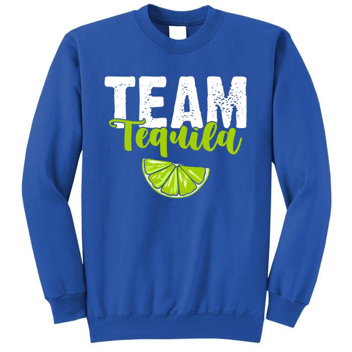 Funny Team Tequila With Green Lime Salt Group Costume Gift Tall Sweatshirt