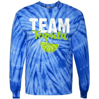 Funny Team Tequila With Green Lime Salt Group Costume Gift Tie-Dye Long Sleeve Shirt