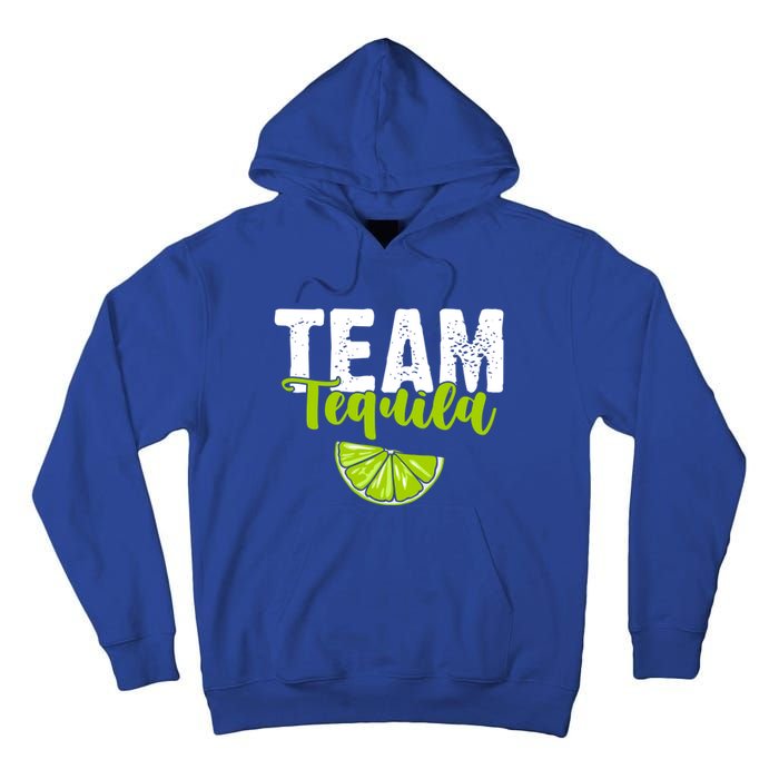 Funny Team Tequila With Green Lime Salt Group Costume Gift Tall Hoodie